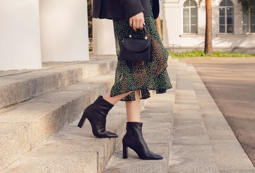 Bottines en cuir lisse